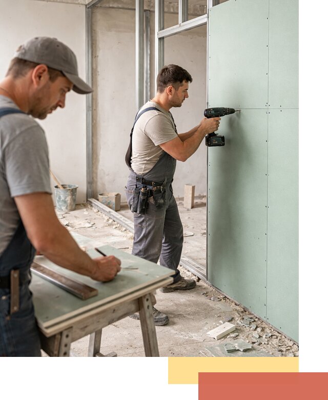 Перегородки из влагостойкого гипсокартона под ключ в Полысаево