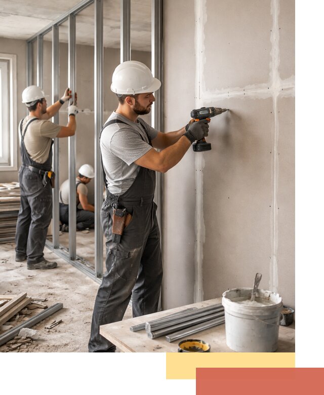 Перегородки из огнестойкого гипсокартона в Полысаево под ключ