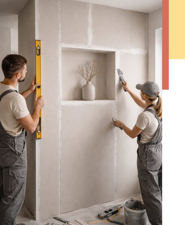 Перегородка из гипсокартона с нишей в Полысаево от 3342 руб. под ключ | ОТДЕЛОЧНИК-Плс