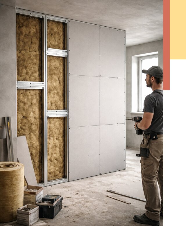 Усиленная перегородка под навеску в Полысаево от 13162 руб. — монтаж под ключ | ОТДЕЛОЧНИК-Плс