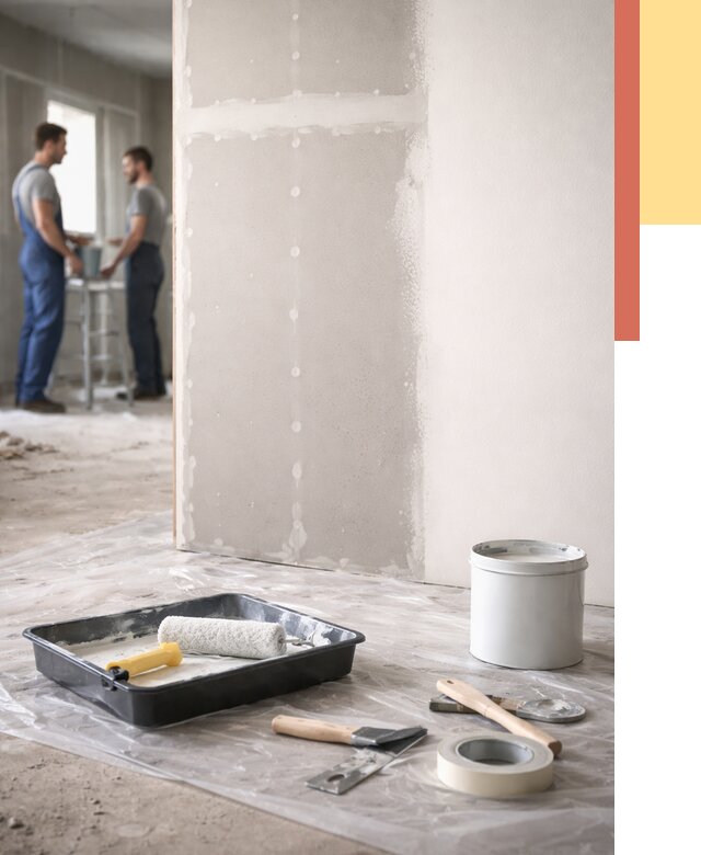 Покраска перегородок из гипсокартона в Полысаево от 4627 руб. под ключ | ОТДЕЛОЧНИК-Плс