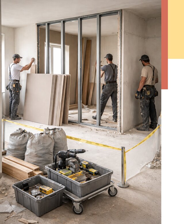 Перенос гипсокартонной перегородки в Полысаево под ключ от 4627 руб. | Демонтаж и монтаж – ОТДЕЛОЧНИК-Плс