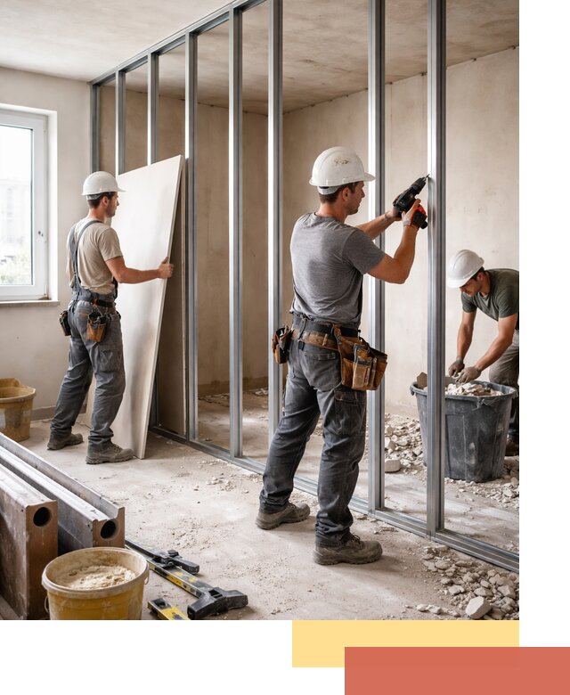 Перенос гипсокартонной перегородки в Полысаево профессионально и быстро