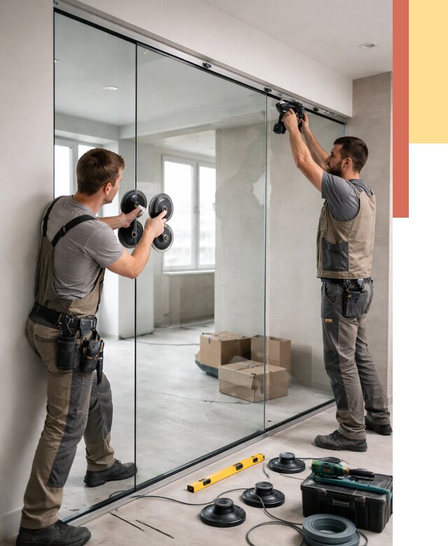 Монтаж стеклянных перегородок в Полысаево от 6684 руб. | ОТДЕЛОЧНИК-Плс