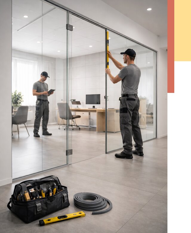 Цельностеклянные перегородки под ключ в Полысаево от 9769 руб. — монтаж и цены | ОТДЕЛОЧНИК-Плс