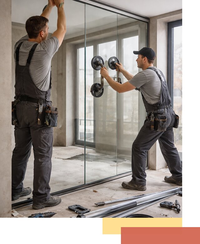 Цельностеклянные перегородки под ключ в Полысаево