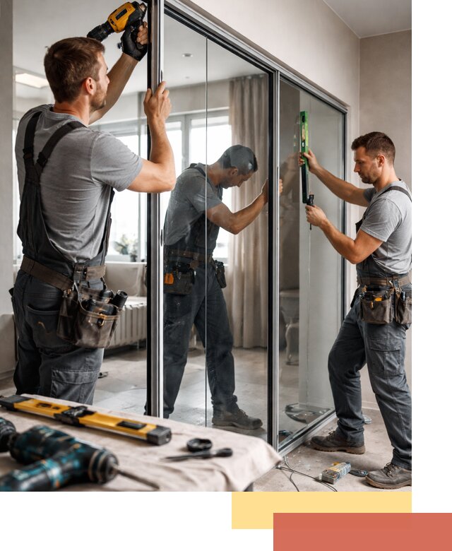 Каркасные стеклянные перегородки под ключ в Полысаево