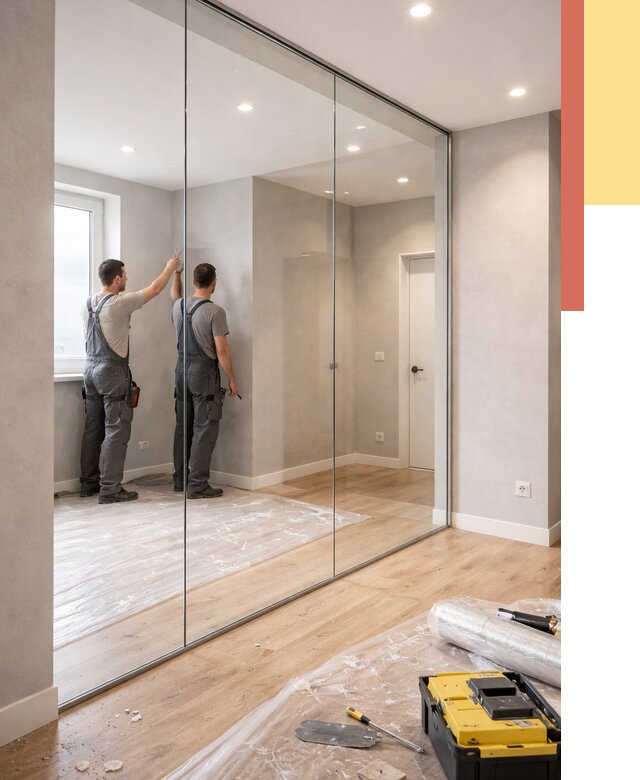 Безрамные стеклянные перегородки в Полысаево — монтаж от 9769 руб. | ОТДЕЛОЧНИК-Плс