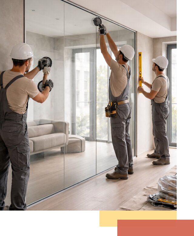 Перегородки из закаленного стекла в Полысаево для офисов и квартир