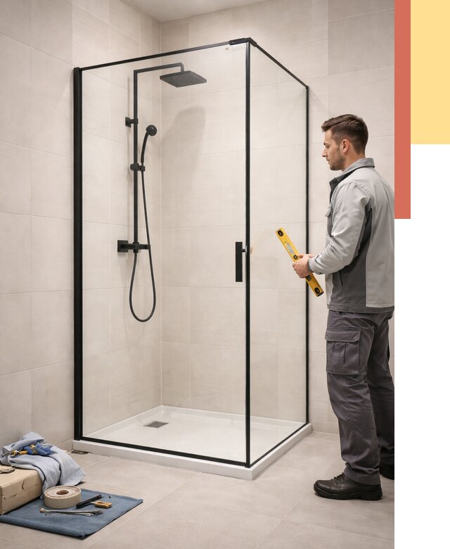 Стеклянные перегородки для душа в Полысаево от 12854 руб. | Монтаж под ключ — ОТДЕЛОЧНИК-Плс