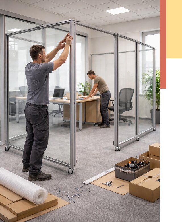 Мобильные офисные перегородки в Полысаево от 12854 руб. — установка под ключ | ОТДЕЛОЧНИК-Плс