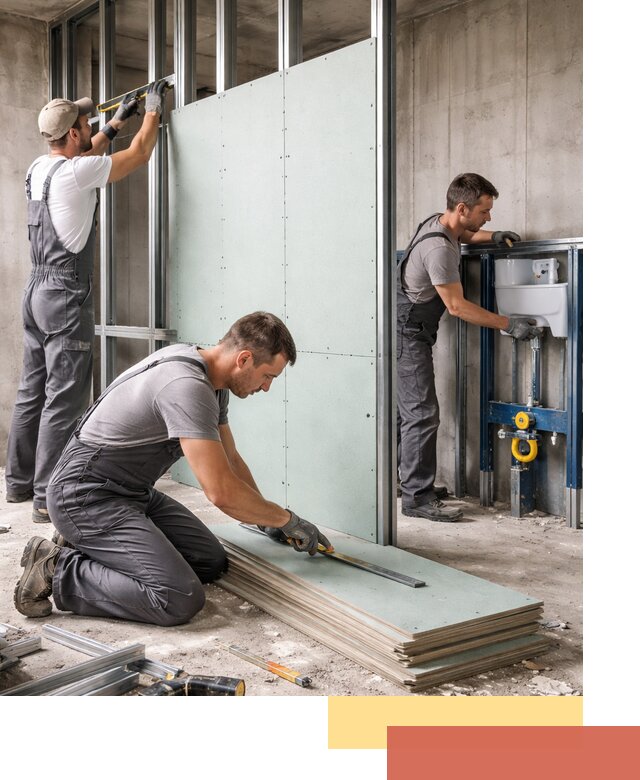 Монтаж и ремонт сантехнических перегородок в Полысаево