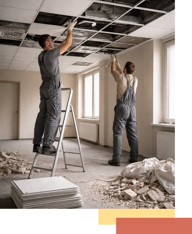 Демонтаж потолков Армстронг профессионально в Полысаево