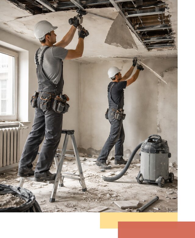 Демонтаж гипсокартонного потолка в Полысаево быстро и аккуратно