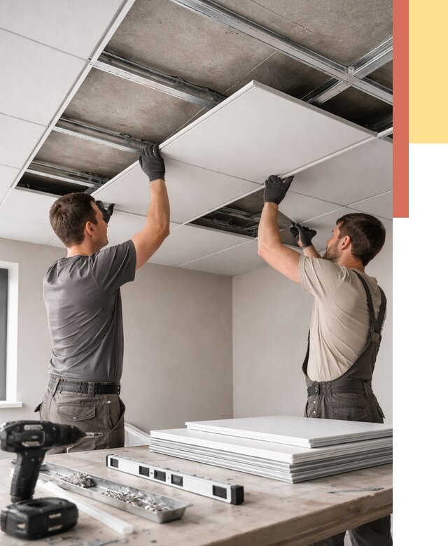 Монтаж кассетного потолка в Полысаево от 4627 руб/м2 — установка и сборка | ОТДЕЛОЧНИК-Плс