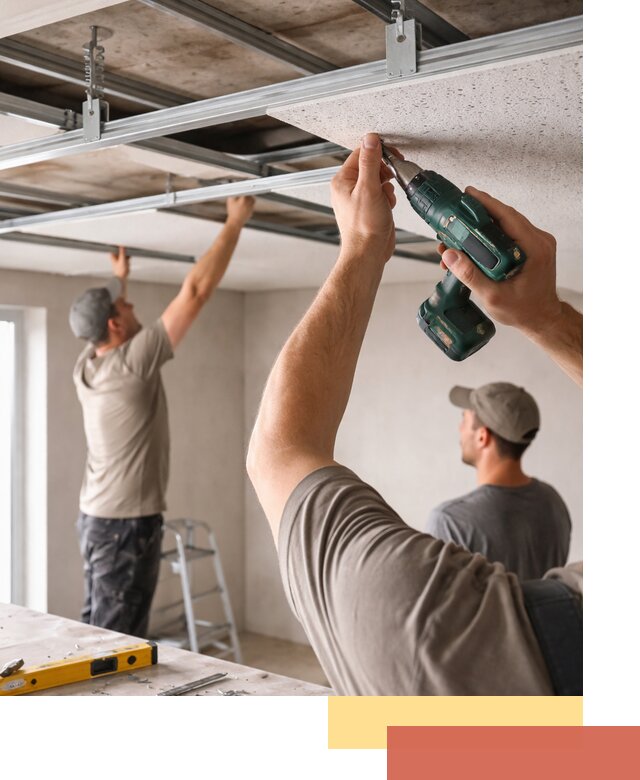 Монтаж акустического потолка в Полысаево под ключ