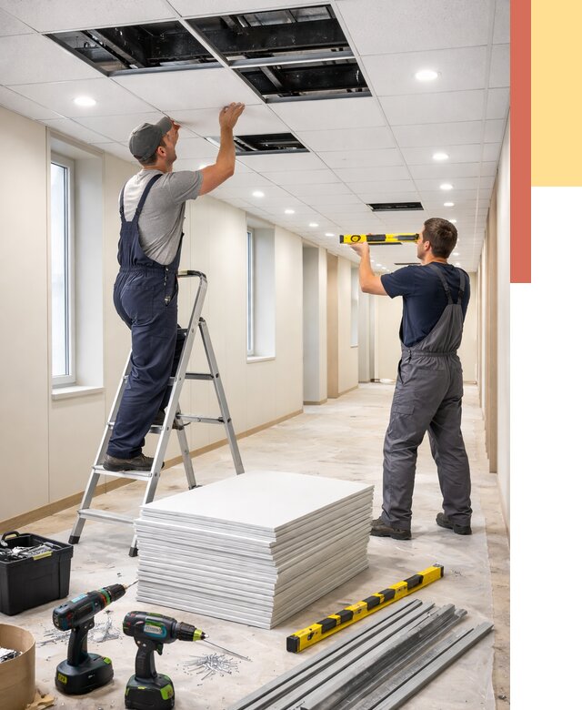 Ремонт потолка Армстронг в Полысаево от 4627 руб. — быстро и недорого | ОТДЕЛОЧНИК-Плс