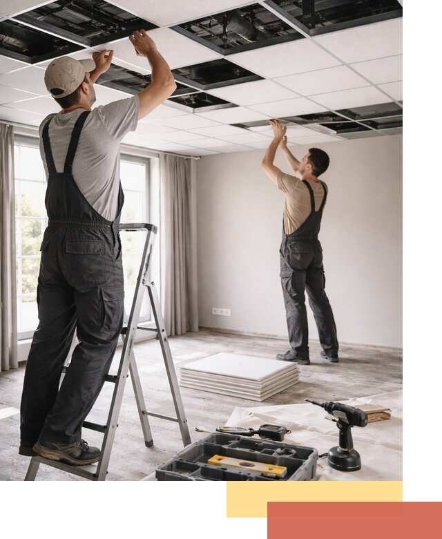 Замена плит подвесного потолка в Полысаево быстро и качественно