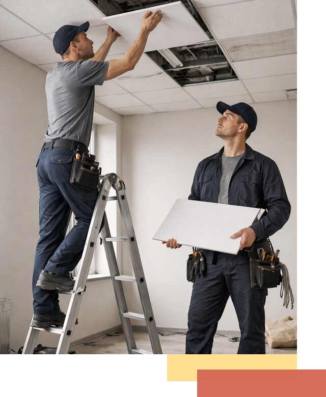 Обслуживание подвесного потолка в Полысаево — ремонт и чистка