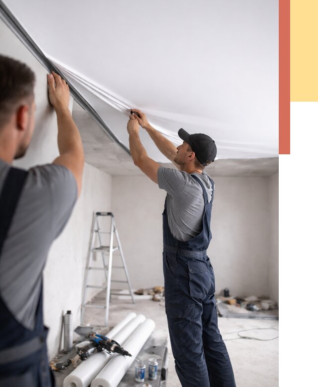 Монтаж матового натяжного потолка в Полысаево от 4627 руб./м² — быстро и недорого | ОТДЕЛОЧНИК-Плс