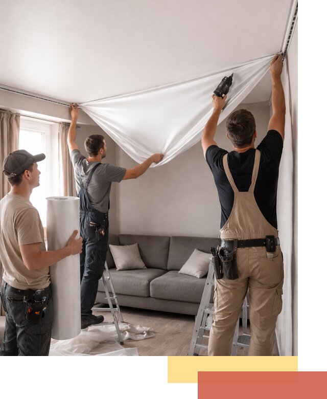 Монтаж сатинового натяжного потолка в Полысаево качественно и быстро