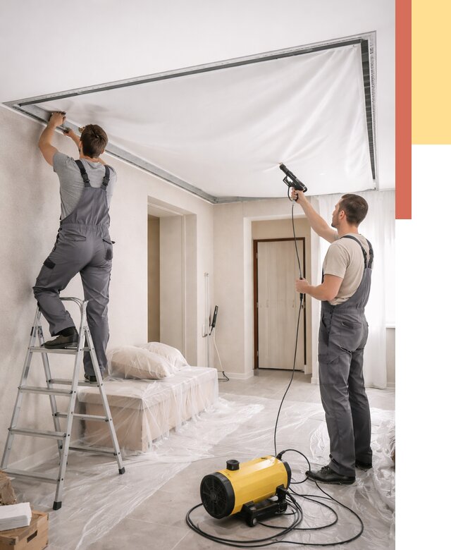 Монтаж натяжного потолка в прихожей в Полысаево от 2725 руб. под ключ | ОТДЕЛОЧНИК-Плс