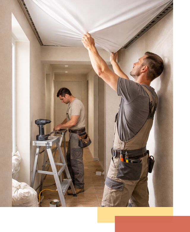 Монтаж натяжного потолка в прихожей в Полысаево