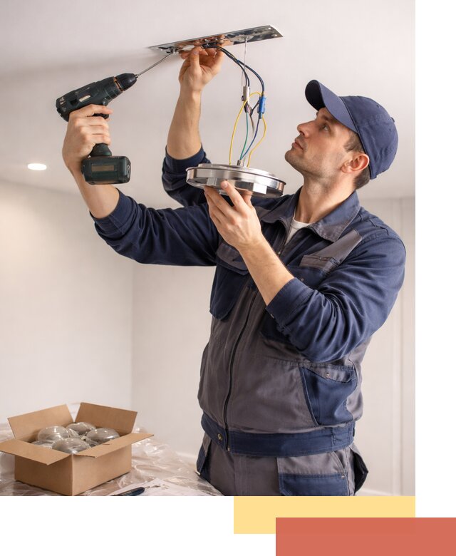 Установка люстры в натяжной потолок в Полысаево