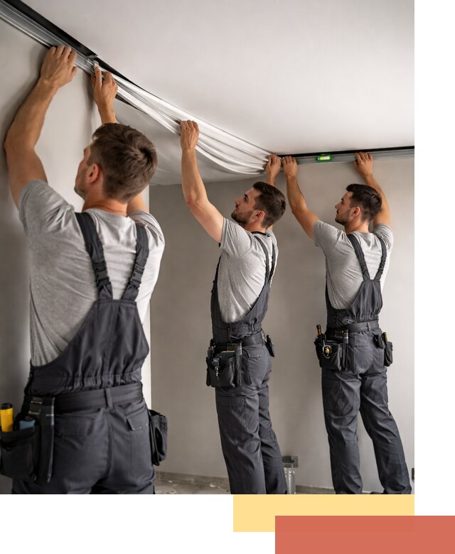 Теневые натяжные потолки в Полысаево: монтаж и отделка быстро и качественно