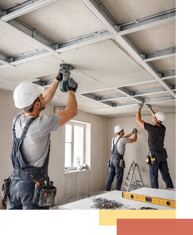 Кессонный потолок из гипсокартона под ключ в Полысаево