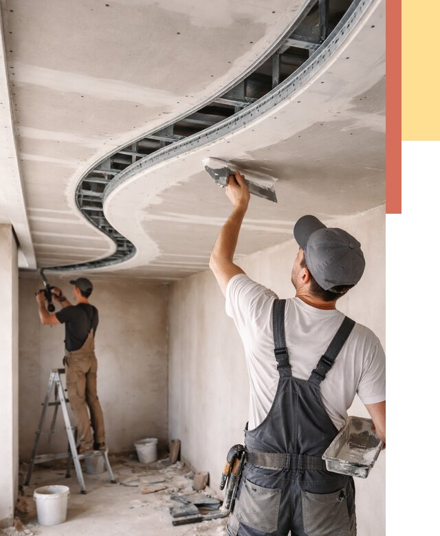 Криволинейный потолок из гипсокартона в Полысаево от 2159 руб./м2 | ОТДЕЛОЧНИК-Плс