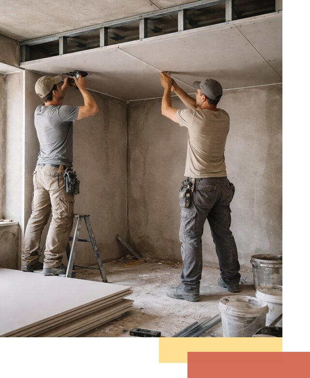 Короб из гипсокартона на потолке под ключ в Полысаево