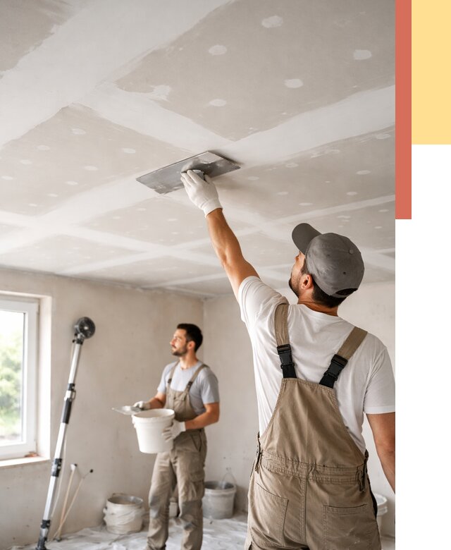 Шпаклевка потолка из гипсокартона в Полысаево от 3291 руб./м2 — услуги под ключ | ОТДЕЛОЧНИК-Плс
