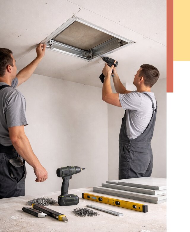 Установка люка в потолок ГКЛ в Полысаево от 2571 руб. под ключ | ОТДЕЛОЧНИК-Плс