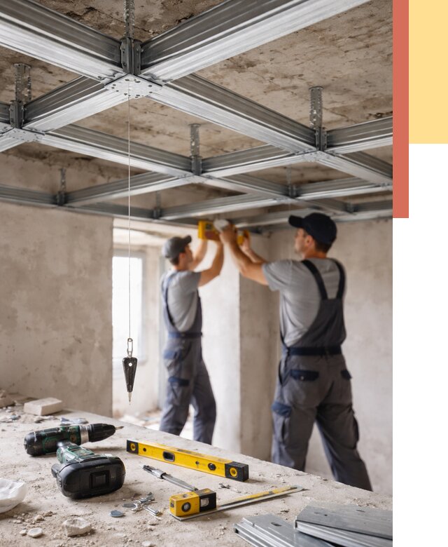 Монтаж каркаса потолка из профиля в Полысаево от 4627 руб. — услуги ОТДЕЛОЧНИК-Плс