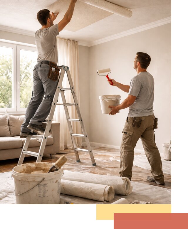 Поклейка обоев на потолок в Полысаево — качественно и быстро