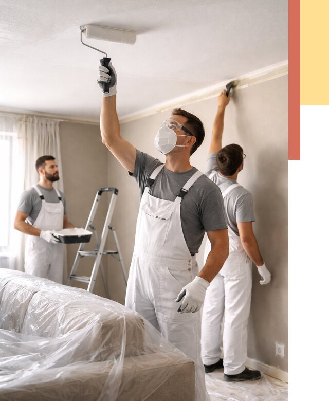 Покраска потолка водоэмельсионной краской в Полысаево от 2262 руб/м² — услуги под ключ | ОТДЕЛОЧНИК-Плс