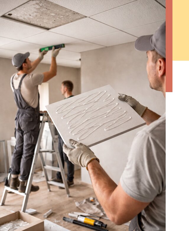 Монтаж потолочной плитки в Полысаево от 4627 руб. — быстро и недорого | ОТДЕЛОЧНИК-Плс