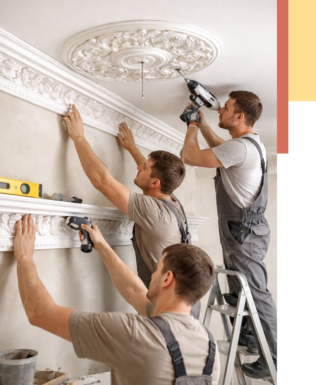 Монтаж лепнины на потолок в Полысаево от 3291 руб. быстро и недорого | ОТДЕЛОЧНИК-Плс