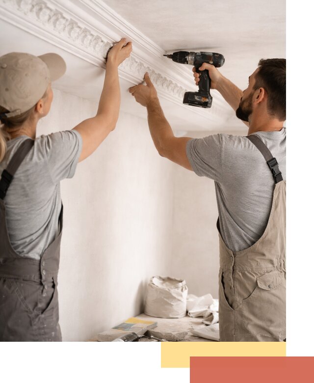 Профессиональный монтаж лепнины на потолок в Полысаево