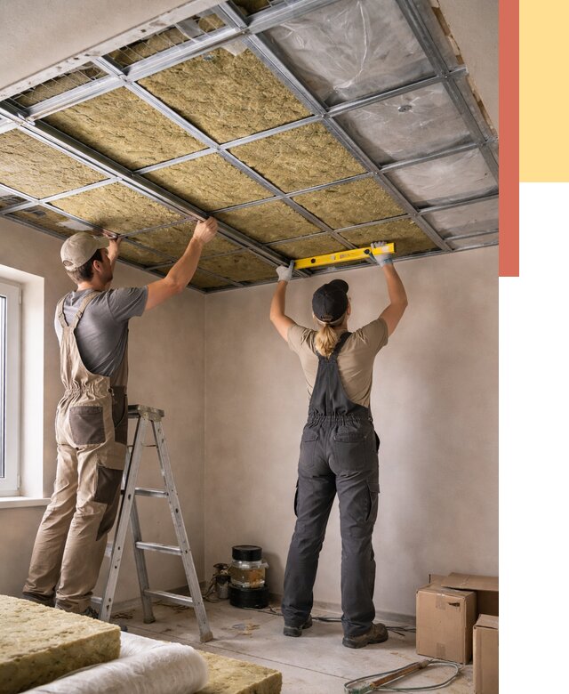 Шумоизоляция потолка в Полысаево от 1285 руб. под ключ — услуги ОТДЕЛОЧНИК-Плс