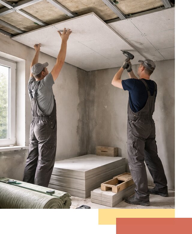 Шумоизоляция потолка панелями ЗИПС в Полысаево